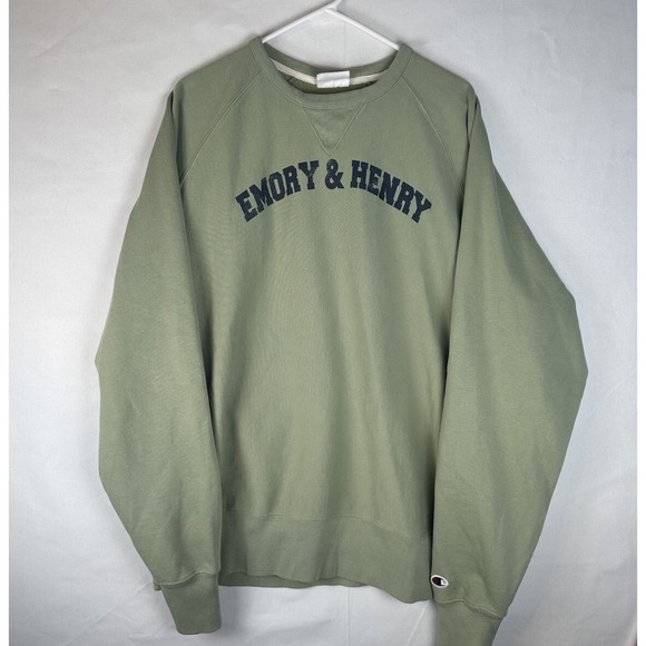 Champion Other - VTG Champion Emory & Henry Sweatshirt Men's XL Green Reverse Weave Fighting Bees